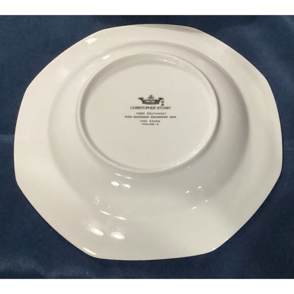 Christopher Stuart SOUTHWEST Octagonal Soup Bowls Set Of 4 - Picture 9 of 9